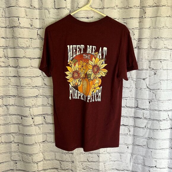 Ladies Jerzees "Meet Me At The Pumpkin Patch" T Shirt Size M - Picture 2 of 3